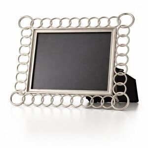 Modern Silver Ring Link  Frame 4x6 Metal Circle Border Contemporary Tabletop